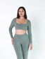 CoreLuxe Long Sleeve Top - Moss Green