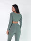 CoreLuxe Long Sleeve Top - Moss Green