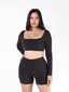 CoreLuxe Long Sleeve Top - Charcoal